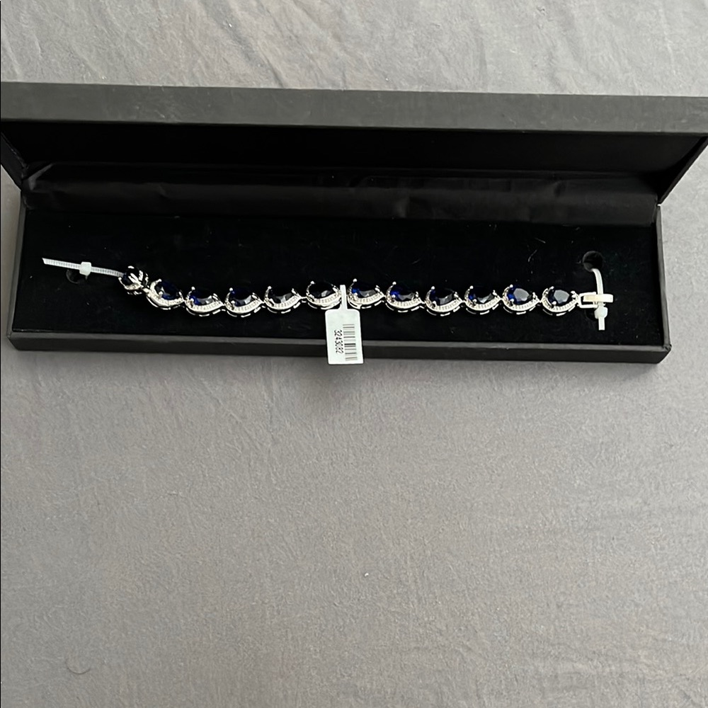 Elegant Silver and Blue Bracelet